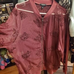Torrid Floral Laced Bomber Jacket